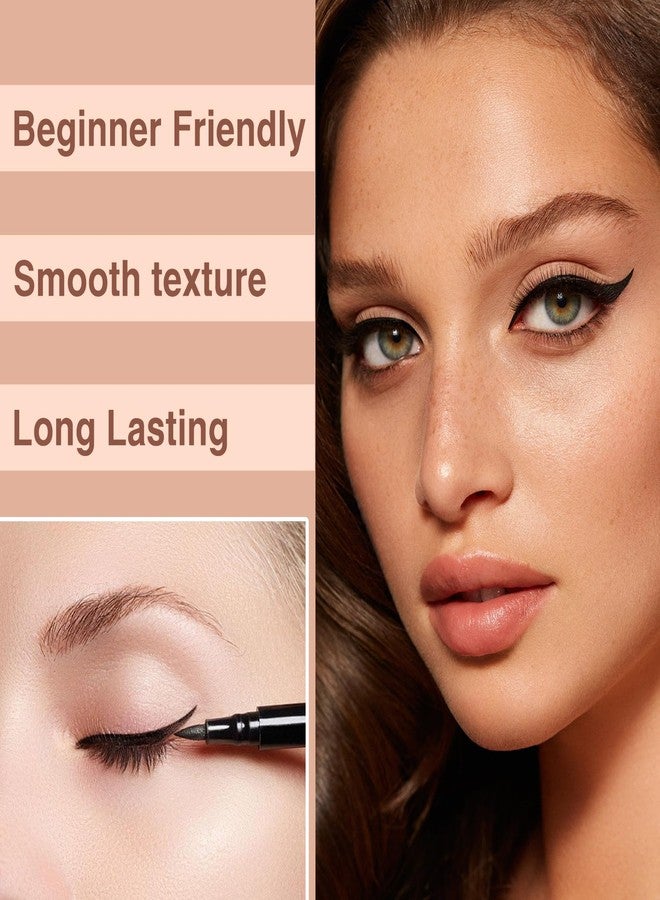PERVALA 12 Pieces Matte Black Liquid Eyeliner Set, Waterproof Eyeliner with Ultra-Fine Tip, Quicky Dry, Smudge-proof, Uniform and smooth, Vegan Formula for Sensitive Eyes - Image 5